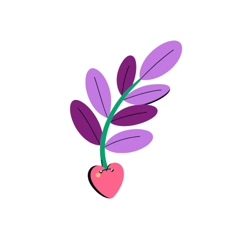 An olive branch with a small heart hanging from it